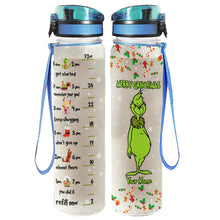 Load image into Gallery viewer, Personalized Water Tracker Bottle Merry Grinchmas Gift for Christmas