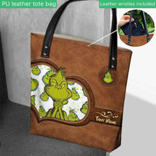 Load image into Gallery viewer, Personalized Grinch Tote Bag Custom Name Perfect Gift for Mom