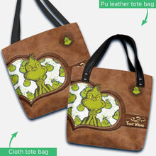 Load image into Gallery viewer, Personalized Grinch Tote Bag Custom Name Perfect Gift for Mom