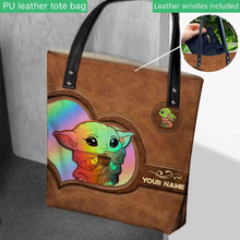 Load image into Gallery viewer, Personalized Faux Leather Tote Bag Custom Name Gift