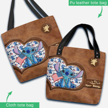 Load image into Gallery viewer, Personalized Independence Day Tote Bag with Stitch Design for Family