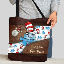 Load image into Gallery viewer, Personalized Autism Awareness Tote Bag Custom Name Gift