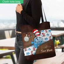 Load image into Gallery viewer, Personalized Autism Awareness Tote Bag Custom Name Gift