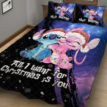 Load image into Gallery viewer, Personalized Ohana Quilt Set Christmas Gift for Couple