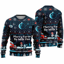 Load image into Gallery viewer, Personalized Christmas Sweater Merry Force Be With You Gift