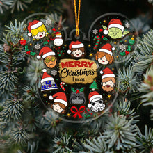 Load image into Gallery viewer, Personalized Acrylic Christmas Ornament with Star Wars Theme | Custom Name Gift