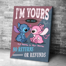 Load image into Gallery viewer, Personalized Couples Poster Custom Name No Returns Gift for Anniversary