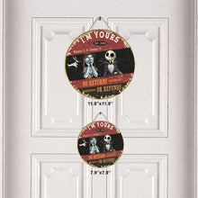 Load image into Gallery viewer, Personalized Round Wood Sign Unique Couple Gift No Returns