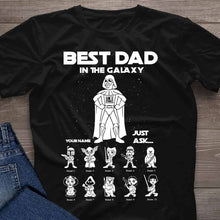 Load image into Gallery viewer, Personalized Best Dad In The Galaxy T-shirt & Hoodie Gift