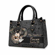 Load image into Gallery viewer, Personalized Leather Handbag Teacher Survival Kit Gift for Women