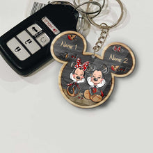 Load image into Gallery viewer, Personalized Mickey Mouse Keychain Custom Name Gift for Couples