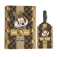 Load image into Gallery viewer, Personalized Leather Luggage Tag & Passport Holder Set with Name for Travelers