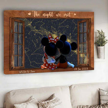 Load image into Gallery viewer, Personalized Mouse Canvas Print Custom Date Gift for Couples