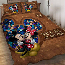 Load image into Gallery viewer, Personalized Mickey Mouse Quilt Set Custom Names Couples Gift