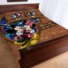 Load image into Gallery viewer, Personalized Mickey Mouse Quilt Set Custom Names Couples Gift