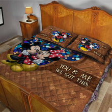 Load image into Gallery viewer, Personalized Mickey Mouse Quilt Set Custom Names Couples Gift