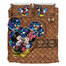 Load image into Gallery viewer, Personalized Mickey Mouse Quilt Set Custom Names Couples Gift