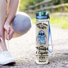 Load image into Gallery viewer, Personalized Ohana Water Tracker Bottle Custom Name Gift for Kids