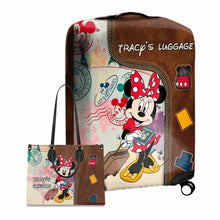 Load image into Gallery viewer, Personalized Leather Handbag & Luggage Cover Set for Travel