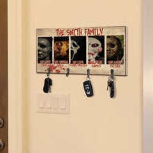 Load image into Gallery viewer, Personalized Horror Movie Key Rack Custom Family Name Gift