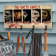 Load image into Gallery viewer, Personalized Horror Movie Key Rack Custom Family Name Gift