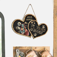 Load image into Gallery viewer, Personalized Nightmare Heart Wood Sign Custom Name Gift for Couples