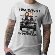 Load image into Gallery viewer, Personalized Couple Car T-Shirt and Hoodie with Custom Names | Engagement, Valentine's Day, Anniversary Gift