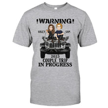 Load image into Gallery viewer, Personalized Couple Car T-Shirt and Hoodie with Custom Names | Engagement, Valentine's Day, Anniversary Gift