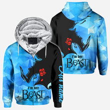 Load image into Gallery viewer, Personalized His Beauty Her Beast Couple Hoodies Custom Name Gift
