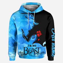 Load image into Gallery viewer, Personalized His Beauty Her Beast Couple Hoodies Custom Name Gift