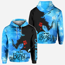 Load image into Gallery viewer, Personalized His Beauty Her Beast Couple Hoodies Custom Name Gift