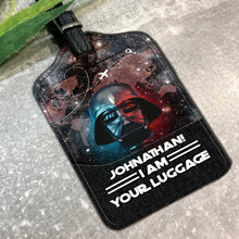Load image into Gallery viewer, Personalized Leather Luggage Tag Custom Name Space Design Gift for Dad