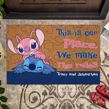 Load image into Gallery viewer, Personalized Couple Ohana Doormat Custom Name Gift for Home