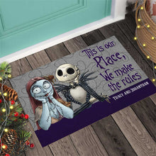 Load image into Gallery viewer, Personalized Halloween Doormat for Couples | Custom Name Gift