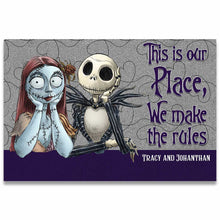 Load image into Gallery viewer, Personalized Halloween Doormat for Couples | Custom Name Gift