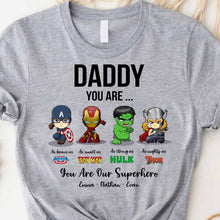 Load image into Gallery viewer, Personalized Father's Day T-shirt Hoodie Superhero Gift