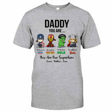 Load image into Gallery viewer, Personalized Father's Day T-shirt Hoodie Superhero Gift