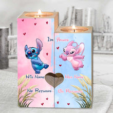 Load image into Gallery viewer, Personalized Ohana Candle Holder Custom Name Gift for Couples