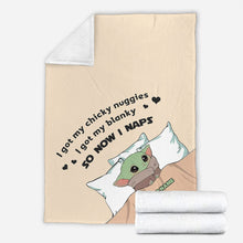 Load image into Gallery viewer, Personalized Baby Yoda Blanket Custom Name Gift for Kids
