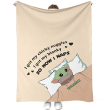 Load image into Gallery viewer, Personalized Baby Yoda Blanket Custom Name Gift for Kids