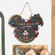 Load image into Gallery viewer, Personalized Mickey Mouse Wood Sign for 4th of July Family Gift