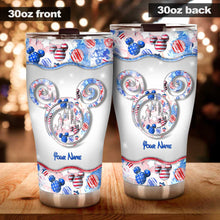 Load image into Gallery viewer, Personalized Independence Day Tumbler with Name - 4th of July Gift