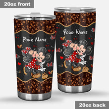 Load image into Gallery viewer, Personalized Mouse Tumbler with Leather Pattern - Custom Name Gift for Couples, Weddings