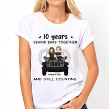 Load image into Gallery viewer, Personalized Couple T-shirt & Hoodie 10 Years Behind Bars Gift