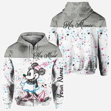 Load image into Gallery viewer, Personalized Couple Mouse Hoodies Custom Name Gift for Him & Her