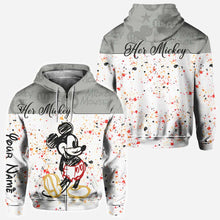 Load image into Gallery viewer, Personalized Couple Mouse Hoodies Custom Name Gift for Him & Her