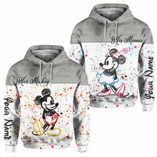 Load image into Gallery viewer, Personalized Couple Mouse Hoodies Custom Name Gift for Him & Her