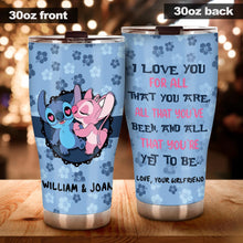Load image into Gallery viewer, Personalized Couple Tumbler Custom Name Love Quote Gift