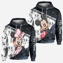 Load image into Gallery viewer, Personalized Couple Mouse Hoodies Custom Names Unique Gift