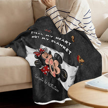 Load image into Gallery viewer, Personalized Couple Blanket with Steal My Heart Design